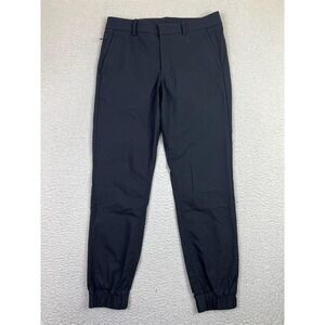 Kit And Ace Jogger Pants Mens 32 Black Stretch Twill Zip Pocket Elastic Cuff